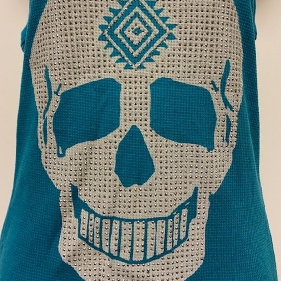 Sexy VOCAL Bling Skull Ribbed Tank Top - NWT - Size Large - Picture 4 of 6